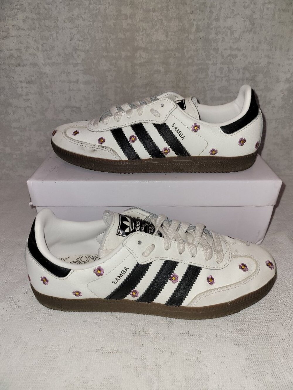 Adidas Samba OG Light Purple Floral Cloud White Black IF4398 Women Sneakers